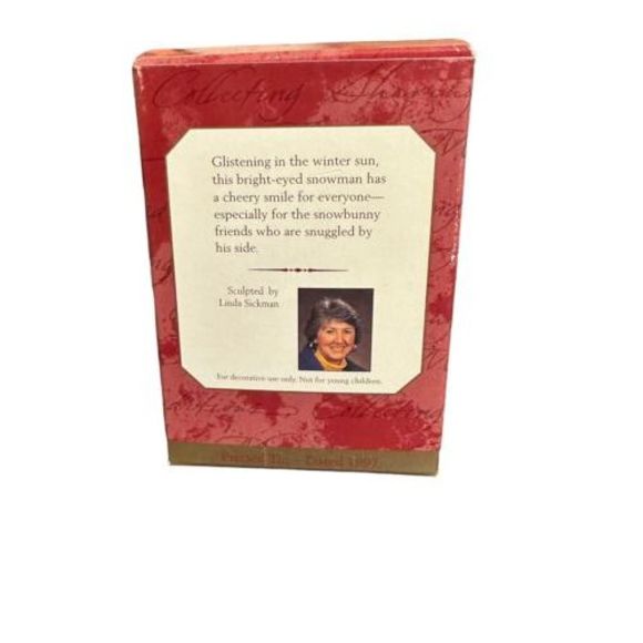 1997 HALLMARK Keepsake Ornament MEADOW SNOWMAN- Pressed TIN- Unique and Cute! - Picture 2 of 6